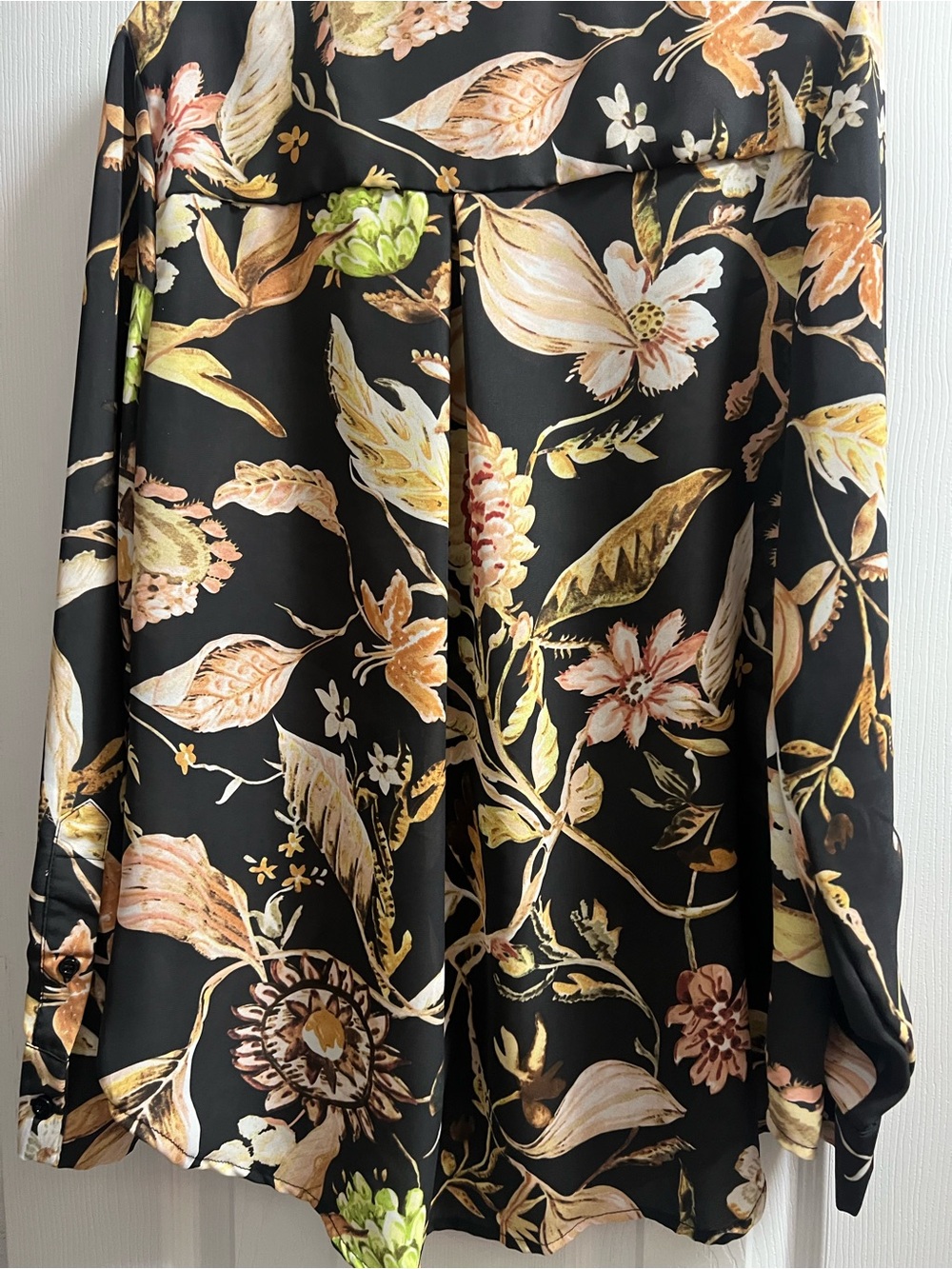 Philosophy Black Satin Floral Button-Front Jacket - Picture 3 of 3